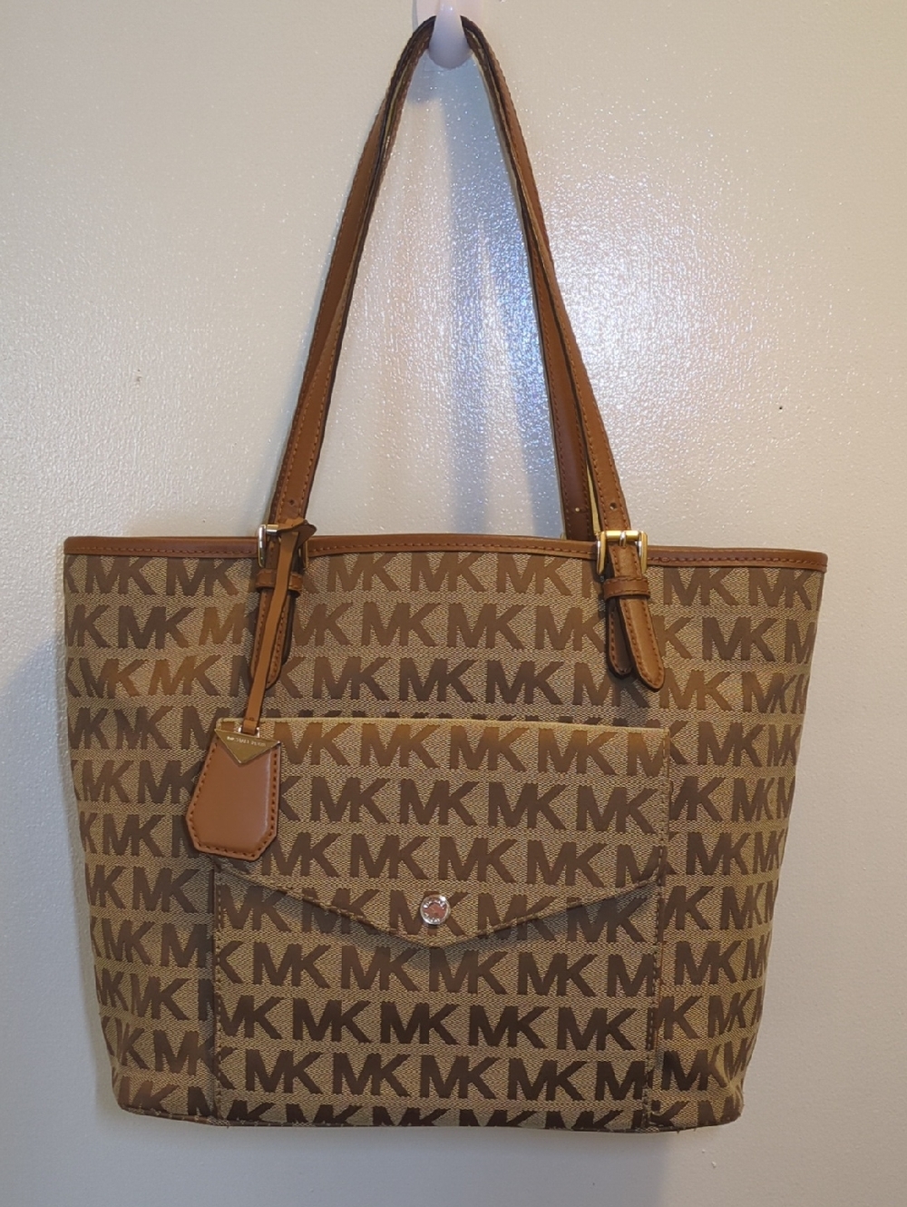 Michael Kors Brown Tan Signature MK Tote